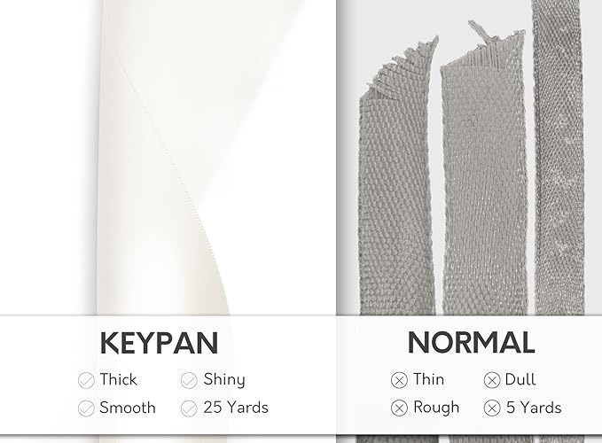 Ivory Satin Ribbon 2.5 Inch Double-Faced Polyester Cream Ribbons 25 Yards - Image 4