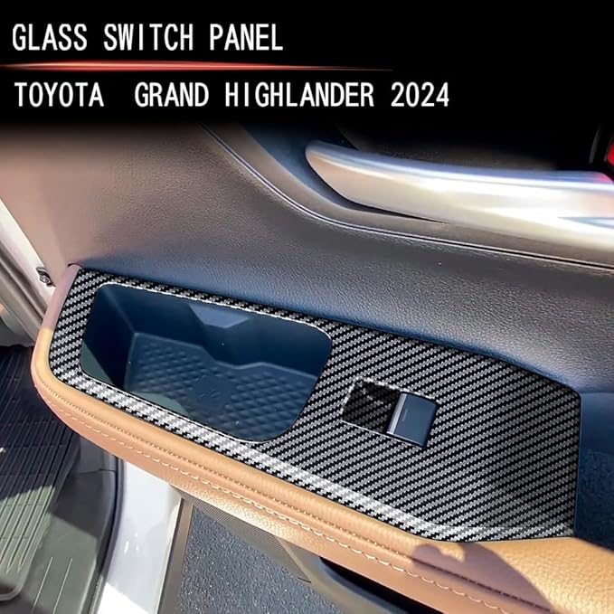 4pcs Carbon Fiber Style Front Rear Doors Window Glass Lift Switch Panel Cover - Image 3