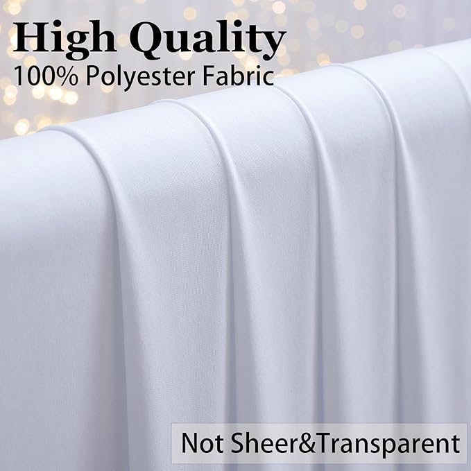 50×12ft Wrinkle Free White Backdrop Curtain, Soft Silky Draping Wedding Drapes - Image 4