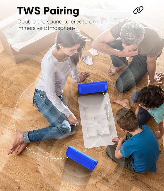 Bluetooth Speaker with HD Sound, Portable Wireless, IPX5 Waterproof, TWS Pairing - Image 5