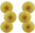 Yellow Birthday Decorations, DIY Yellow Paper Fans Hanging Decoration, Party by BARTHEW