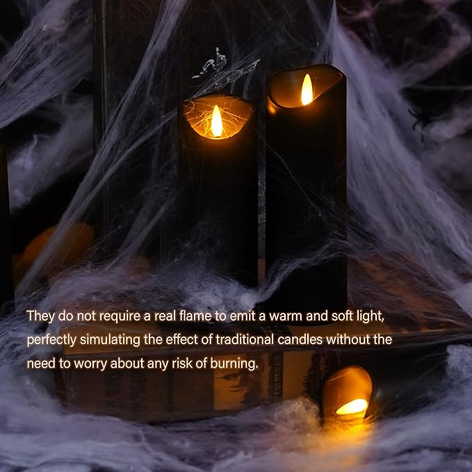 Flickering Flameless Candles, Battery Operated Acrylic LED Pillar Candles - Image 4