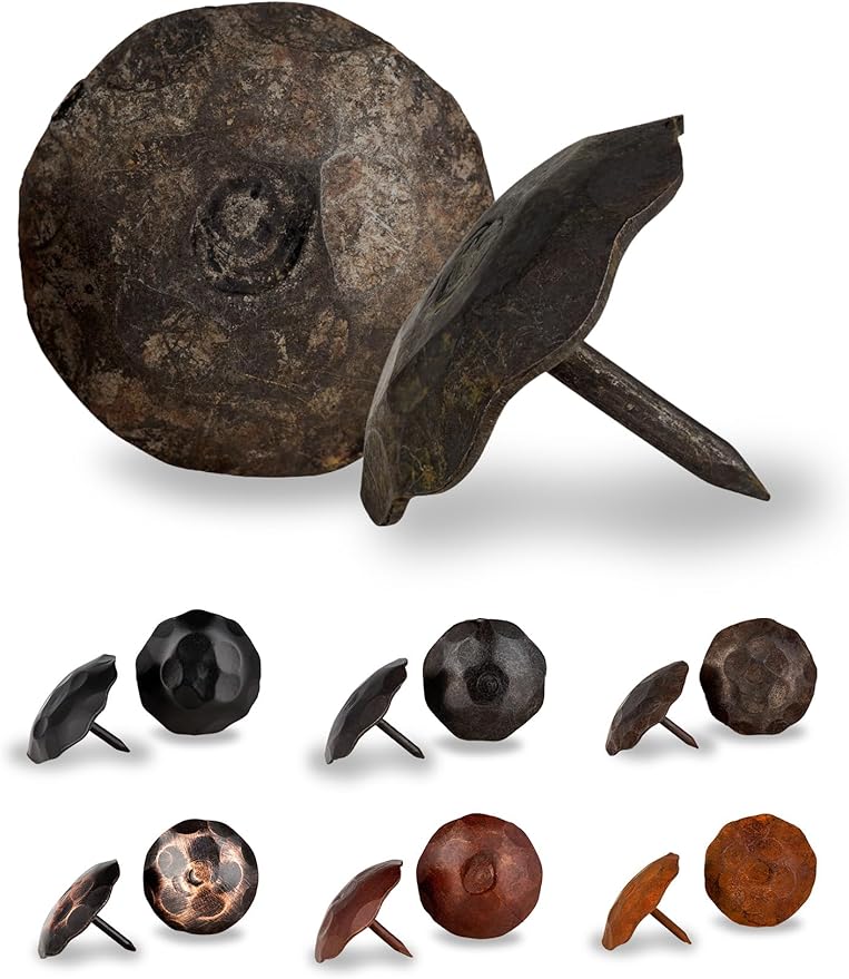 10 Pack 1.25" Round Head Iron Clavos Decorative Nails – Unfinished – Handmade by BorderlandRusticHardware