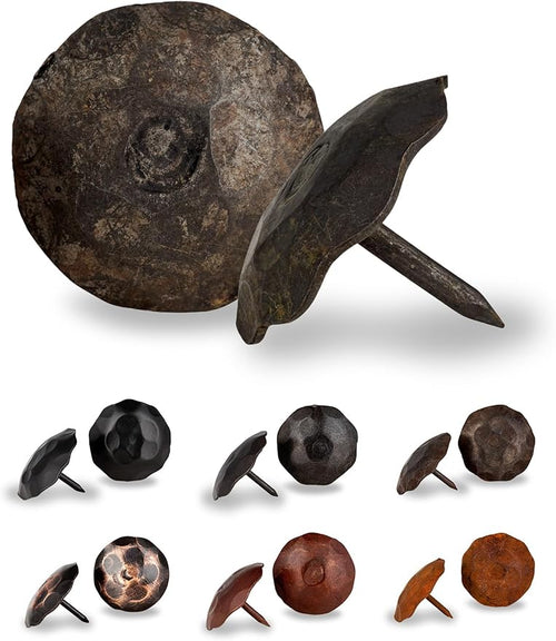 10 Pack 1.25" Round Head Iron Clavos Decorative Nails – Unfinished – Handmade by BorderlandRusticHardware