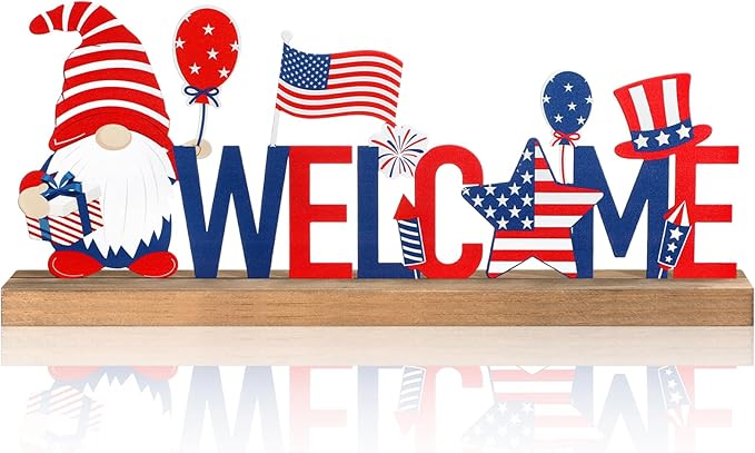Patriotic/ 4th of July Metal Sign Rustic Table Decor Holiday Tiered Tray Decor by thebeautifuldecoryouwant
