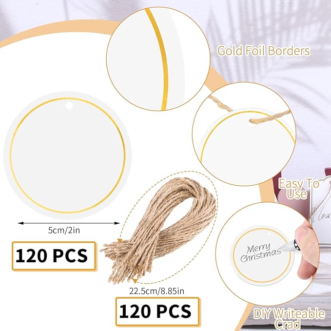 120 PCS White Gift Tags - Image 2