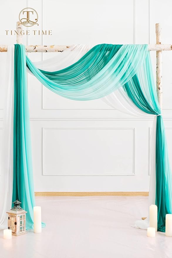 TINGE TIME 3 Panels Wedding Arch Draping Fabric, Wedding Arch Drapes - Image 3