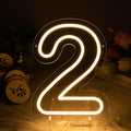 Number 2 LED Neon Sign Backdrop Birthday Party Decoration, 11.3" Height Warm by MissAudrey