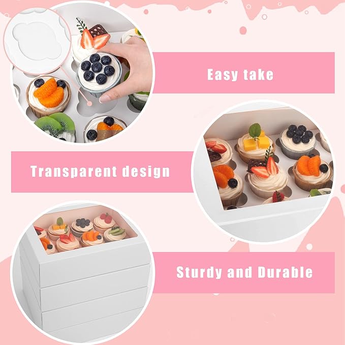 VGOODALL 12 Count Cupcake Boxes - Image 4