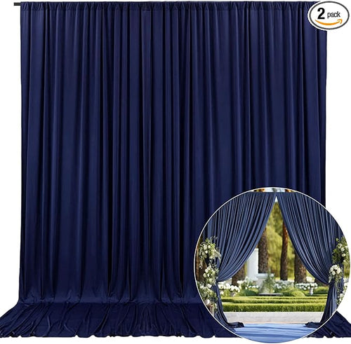 10 x 10 Feet Navy Blue Backdrop Curtain by ZEBMOON