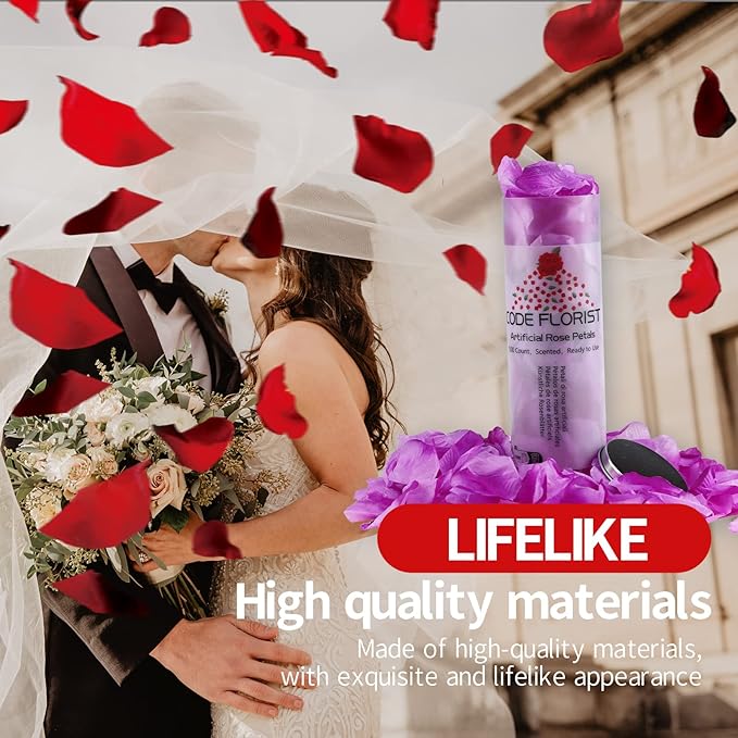 CODE FLORIST 1100 PCS Light Purple Silk Rose Petals - Image 6