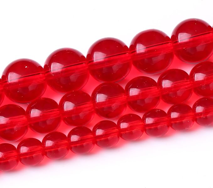 Red Glass Stone Beads Gemstone Round Crystal Energy Jade Beads Stone Beads - Image 2