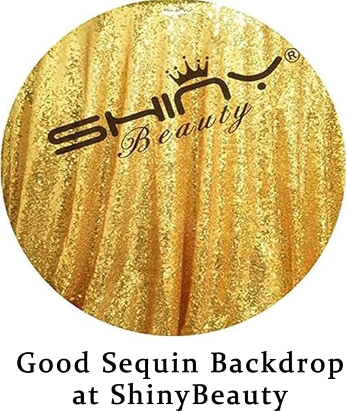 ShinyBeauty Sequin Backdrop 4x10ft Shiny Gold Sequin Curtains 2 Panels Glitter - Image 6