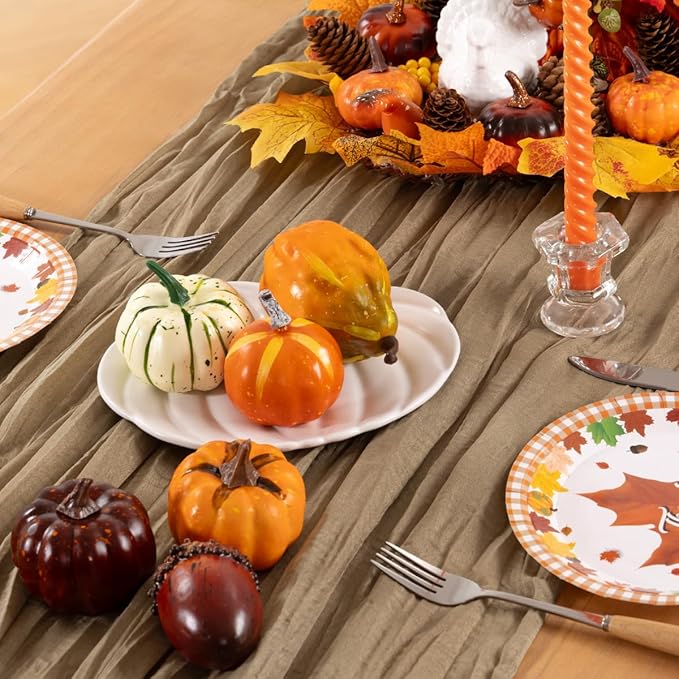 Nude Cheesecloth Table Runner 4 Pack Fall Table Runners Boho Gauze 120 Inches - Image 3