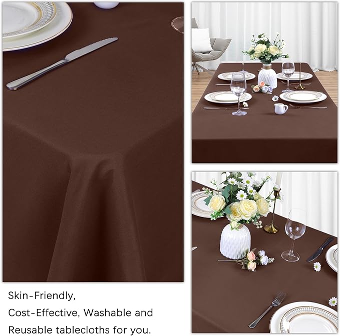 8 Pack Brown Table Cloth 60 x 126 Inch Rectangular Tablecloths - Image 5