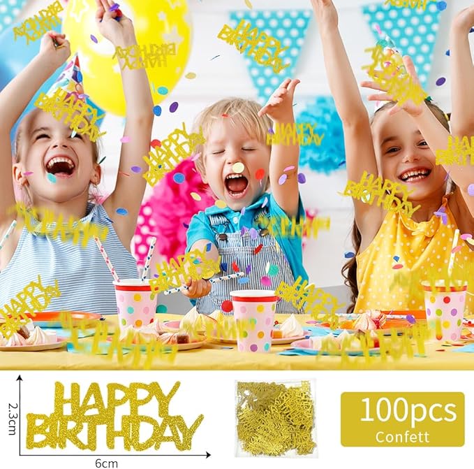 Gold Happy Birthday Confetti For Table - Image 2