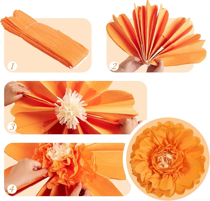 SUNBEAUTY Giant Colorful Paper Flowers Party Decorations 20" Large Fiesta - Image 2