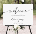 Wedding Welcome Sign, Wedding Welcome Sign Personalized, Modern Calligraphy Sign by CENOVACY