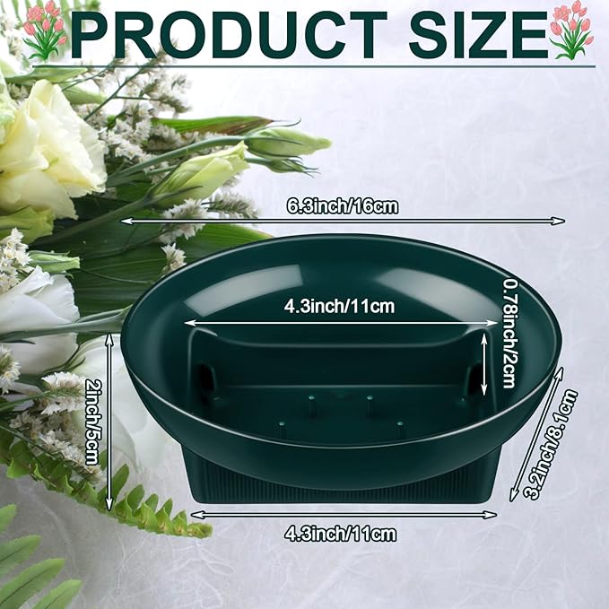Karenhi 36 Pcs Floral Supplies Green Bowls - Image 2