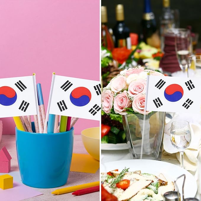 South Korea Flag South Korean Flag, Small Mini Handheld South Korea Flags on - Image 5