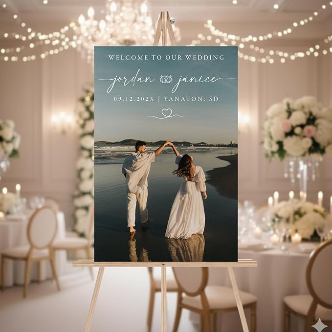 Personalized Wedding Photo Acrylic Welcome Sign – Custom Picture Board - Image 3