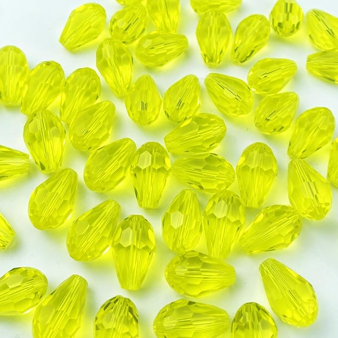 130pcs 6x8mm Teardrop Crystal Glass Beads Vertical Hole Faceted Glass Teardrop by ChooseBeadsChooseHonkoolly