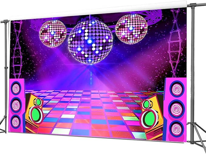 Dance Party Backdrop Retro 80s 90s Theme Stage Dance Ball Music Birthday Party - Image 3