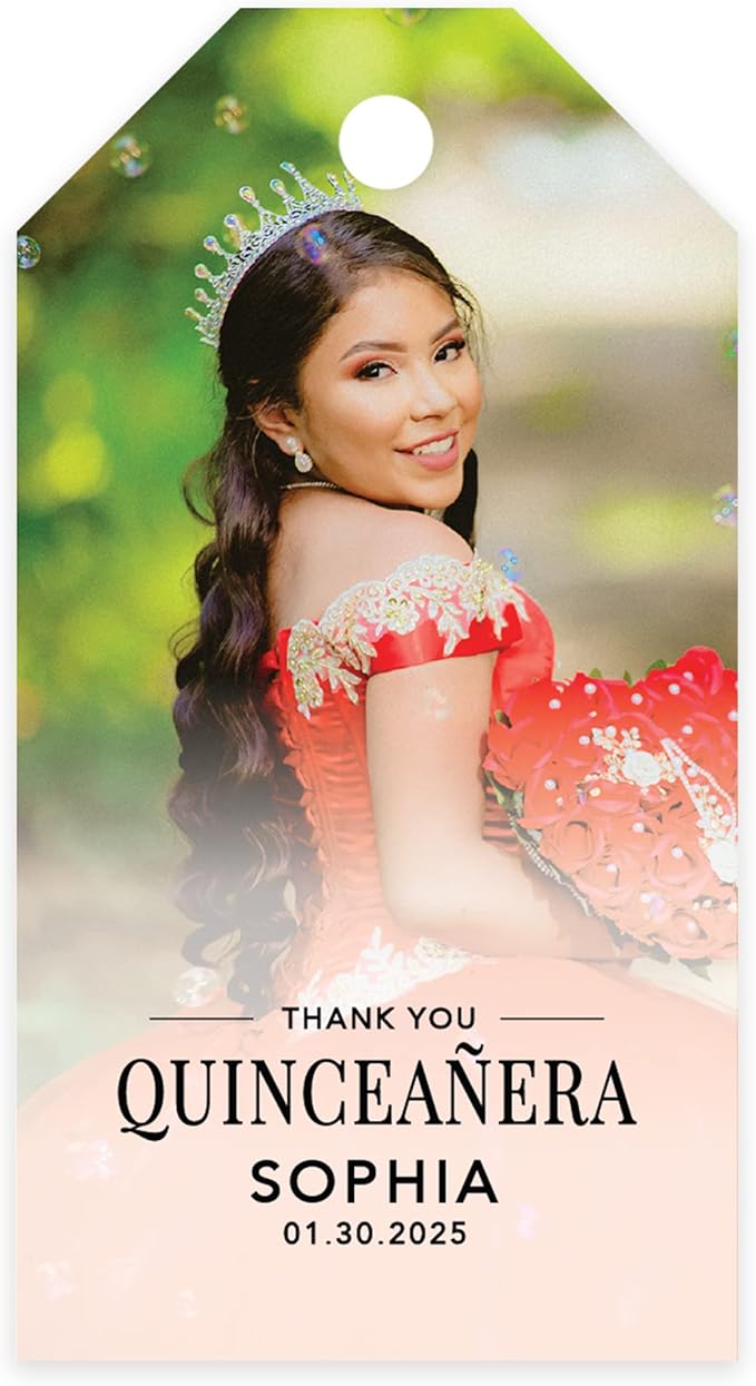 Andaz Press 40-Pack Personalized Quinceañera Favor Tags by AndazPress