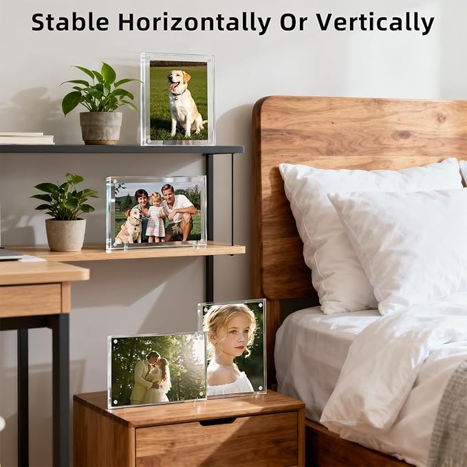 Magnetic Acrylic Picture Frame 4x6 – Clear Lucite Double-Sided Frameless Photo - Image 5