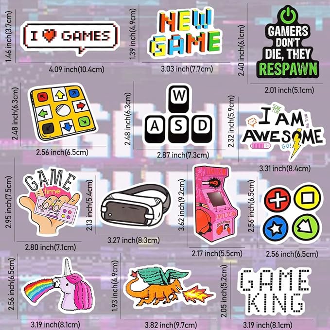 QTL Classic Gaming Stickers for Kids Video Game Stickers for Water Bottles - Image 3