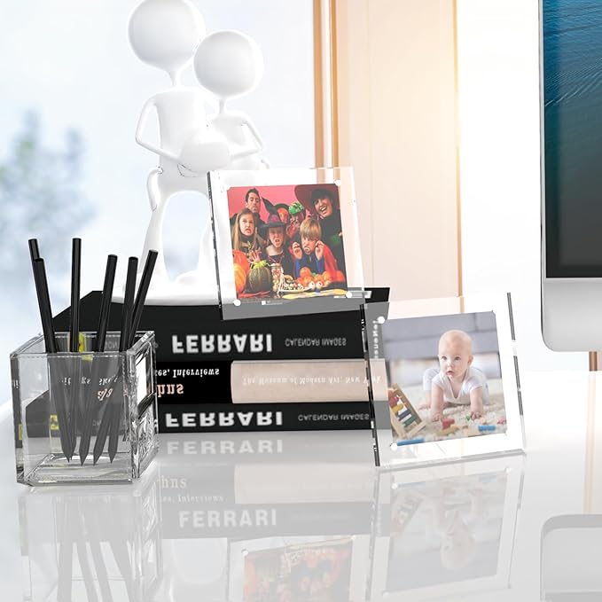HELPLEX Picture Frames, 6 Pack 4x4 inch Acrylic Picture Frame Clear 4 x 4 Photo - Image 4