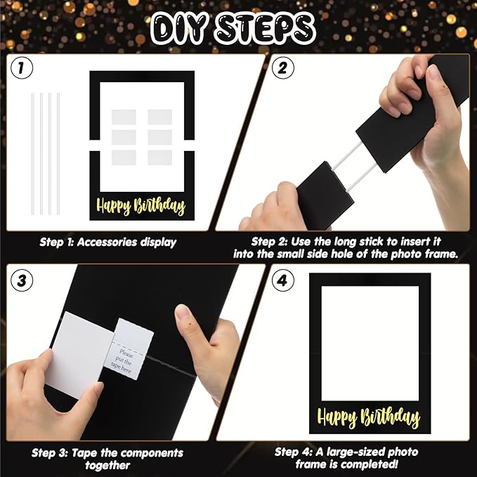 32 x 24 Inch Large Photo Booth Props Picture Frame Happy Birthday Party Frame - Image 3
