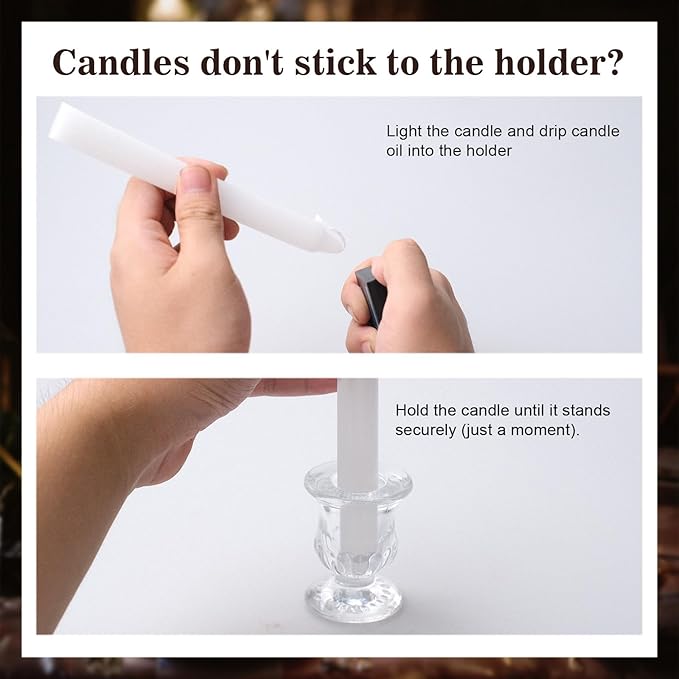 36 Pcs Candlestick Holders 2 Style Taper Candle Holders Bulk Small Glass Candle - Image 3