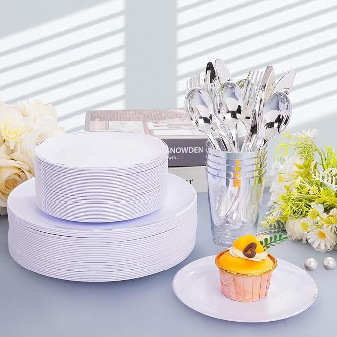 KIRE 350 PCS Plastic Dinnerware Set - Image 5