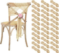 50 PCS Cheesecloth Chair Sashes Bows Wedding Aisle Decorations Chair Ribbon by Lumaycens