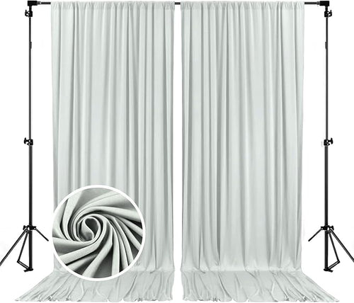 10 x 7 Feet Silver Backdrop Curtain by ZEBMOON