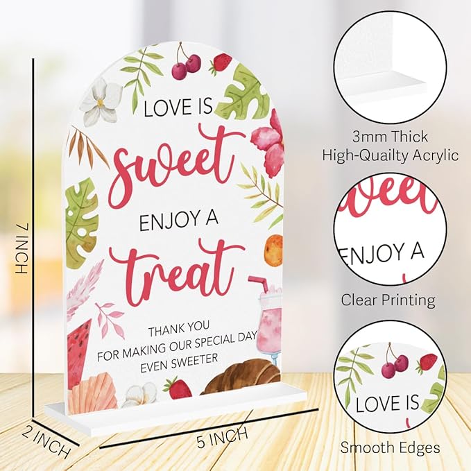 Love Is Sweet Sign for Dessert Table Acrylic Arch Wedding Dessert Table Decor - Image 2