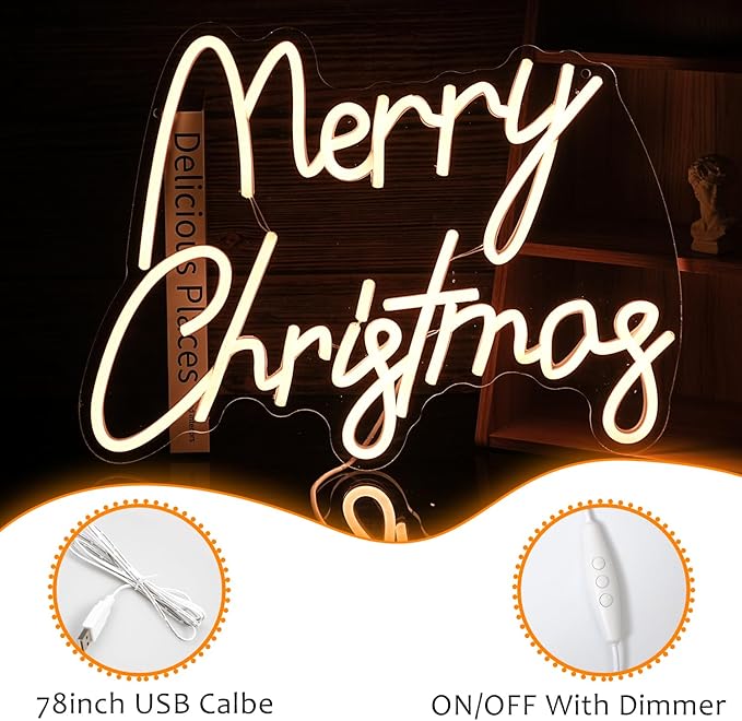 Merry Christmas Neon Sign USB Powered Merry Christmas Neon Light Sign - Image 3