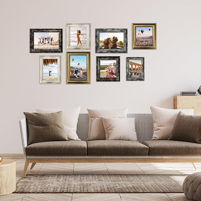 5x7 Picture Frames Set of 4- Rustic Retro Photo Frame - Image 9