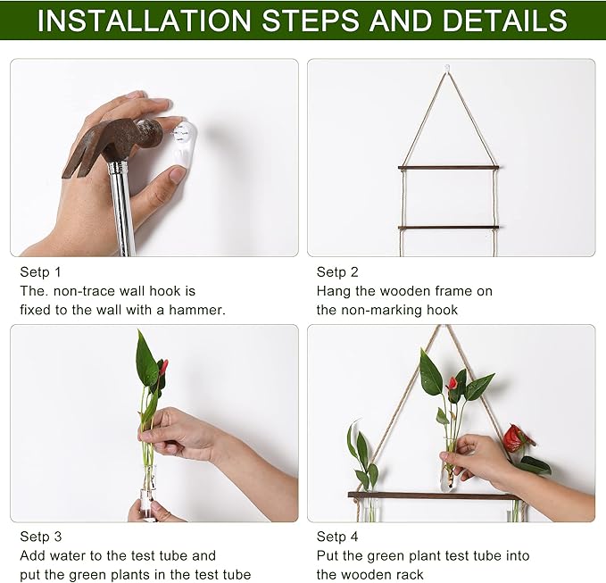 YIBOT Propagation Stations, 3 Tiered Wall Hanging Terrarium - Image 4