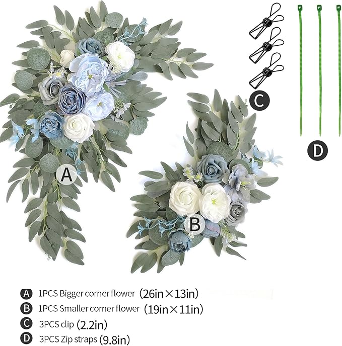 Faux Flower Swag Set of 2 for Wedding Welcome Signs Floral Swag Wedding - Image 2
