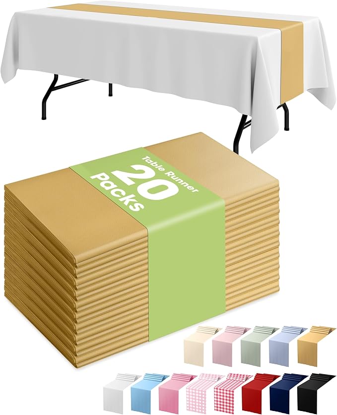 Pureegg Gold Plastic Table Runners by Pureegg