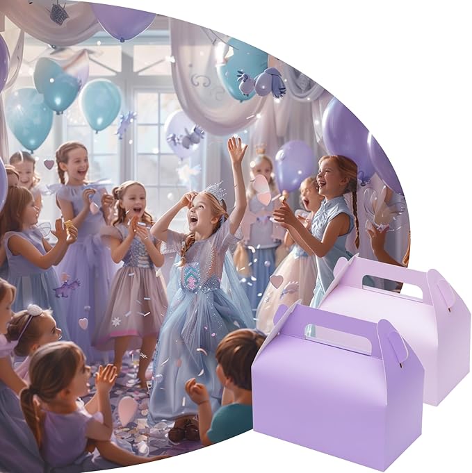 UnicoPak 30 Pack Purple Gable Treat Boxes Party Favor Goodie Bag Boxes - Image 5