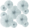 20 Pcs Gray Hanging Paper Fan, Round Paper Fans Decorations Set by Tisspoms