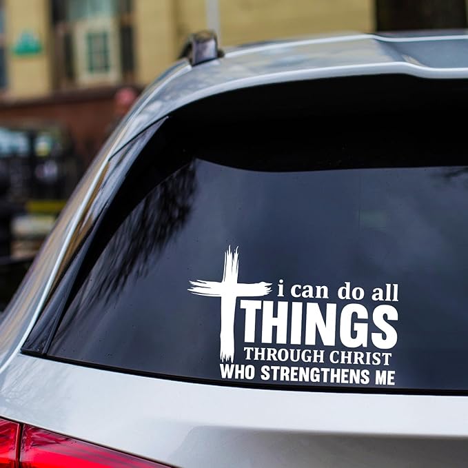 I Can Do All Things Through Christ Vinyl Decal 7x4.5in – Bible Verse Sticker by COIRIENGPOP