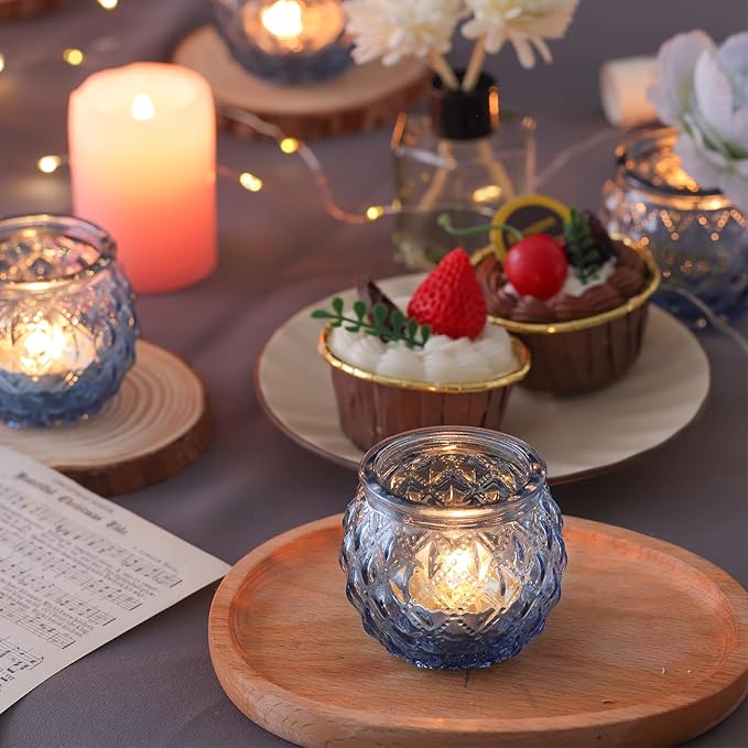 DARJEN 12Pcs Blue Votive Candle Holders - Image 5