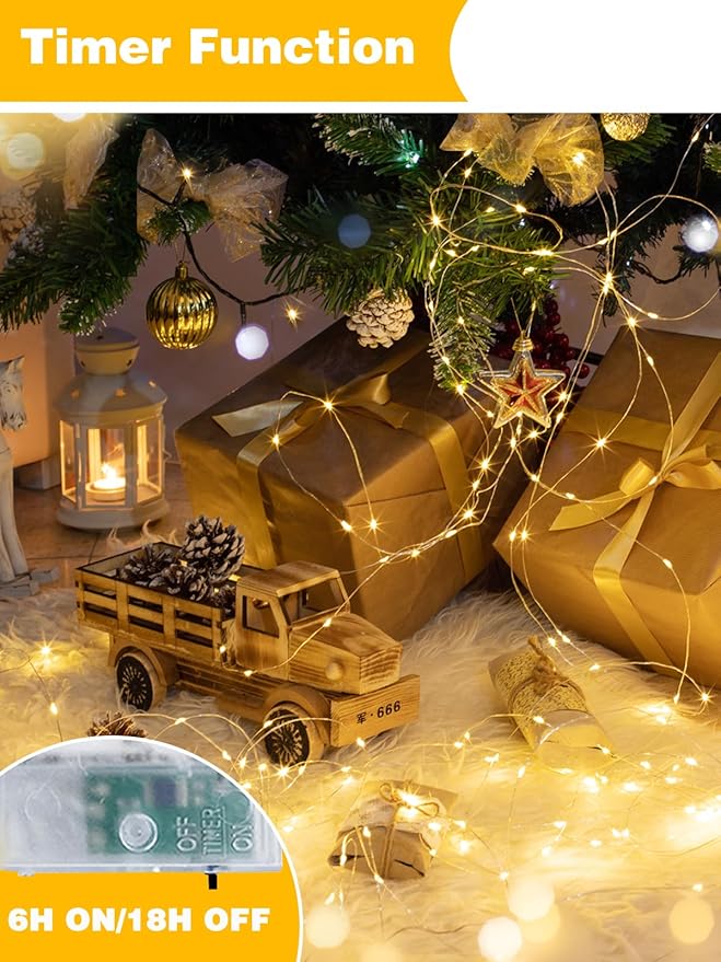 2 Pack 20FT 60LED Battery Operated Fairy Lights - Image 3
