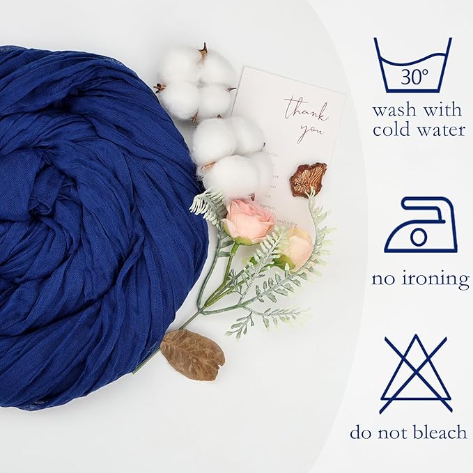 6 Pack Royal Blue Table Runner 10ft Boho Gauze Fabric Cheese Cloth Table Runner - Image 5