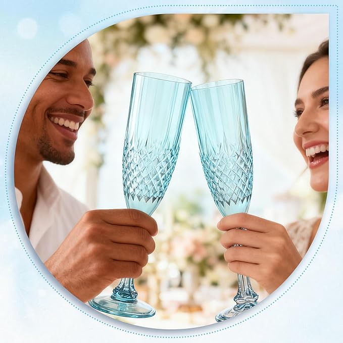 Plastic Champagne Flutes, for Weddings Bachelor Parties Toasting and Events - Image 2