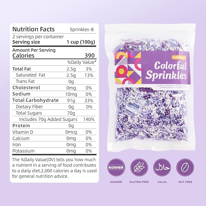 Purple Sprinkles For Cake Decorating, Ice Cream Topper, Dreamy purple Cake - Image 2